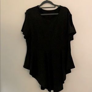 Black Cold Shoulder Peplum